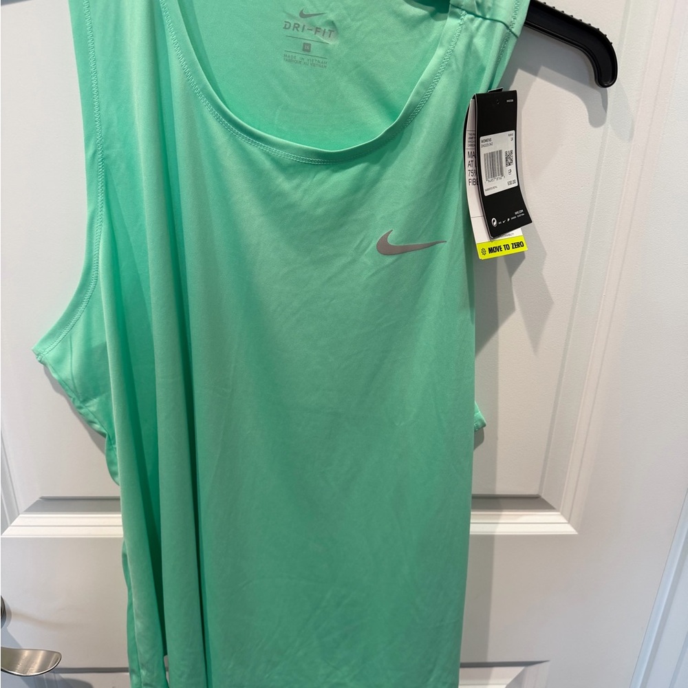Nike Women's Light Green Dri-FIT Tank Top